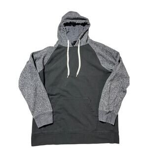 Zine Mens L Black & Heather Grey Hooded Warm Comfy Sweatshirt